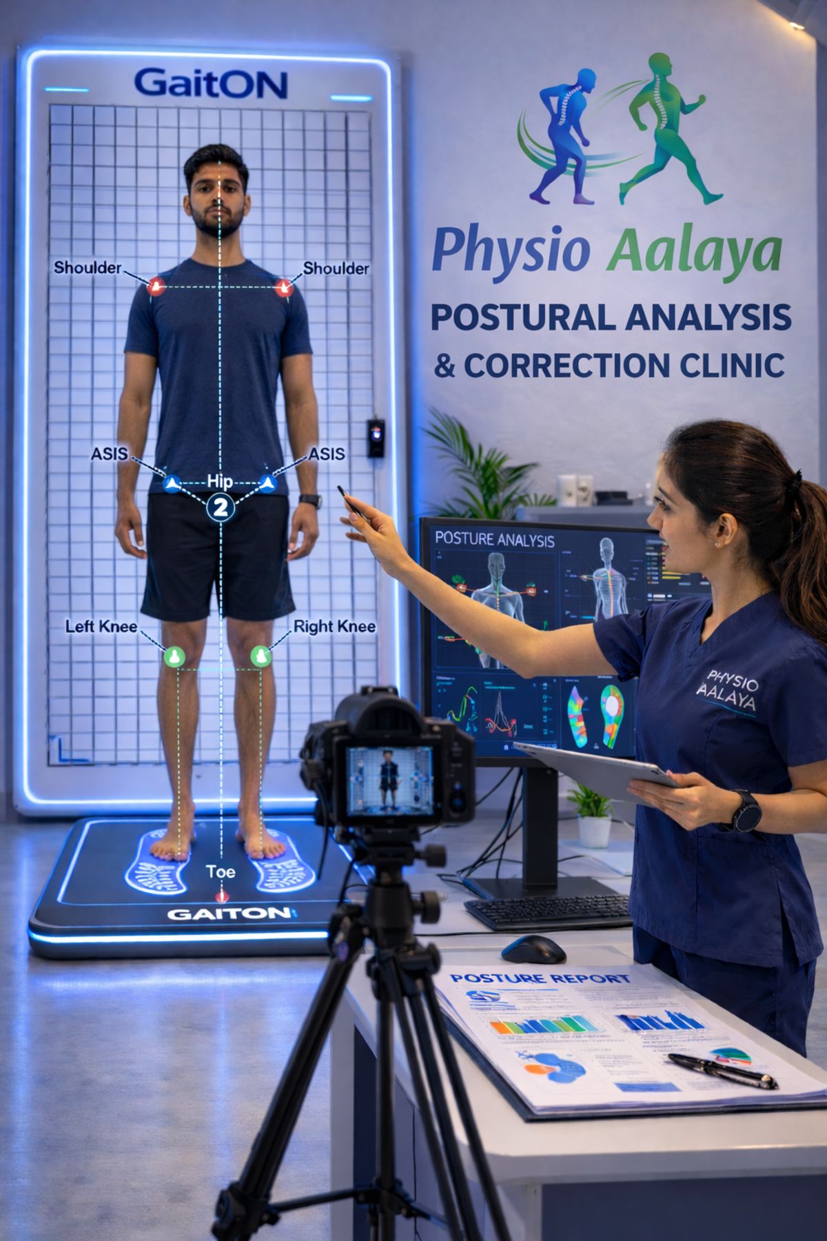 Postural analysis in progress at Physio Aalaya